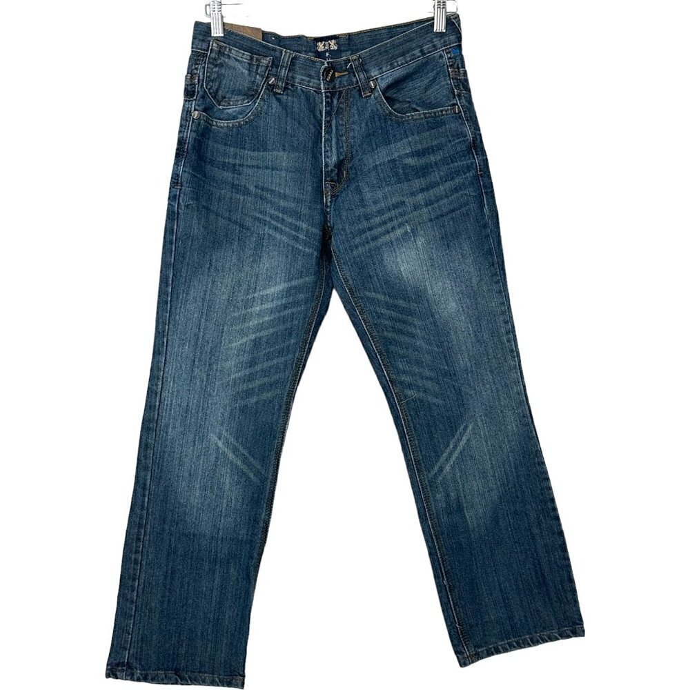F.U.S.A.I 1997 Vintage Medium Wash Straight Leg Denim Jeans (32)